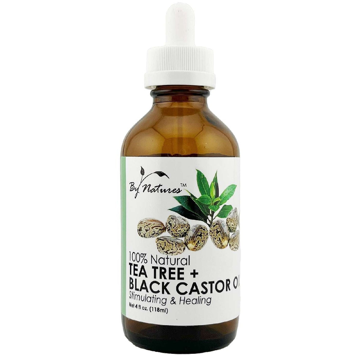 By Natures 100% Natural Tea Tree Black Castor Oil 4.0 Fl Oz