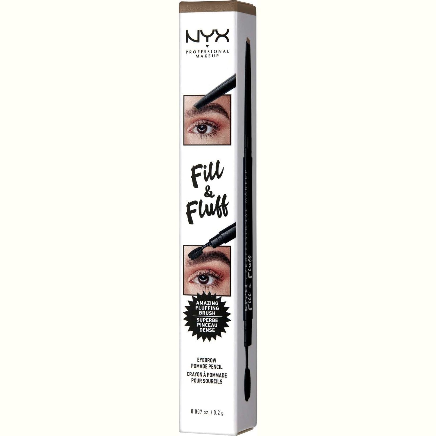 NYX Fill Fluff Eyebrow Pomade Pencil 02 - Taupe 0.007 Oz