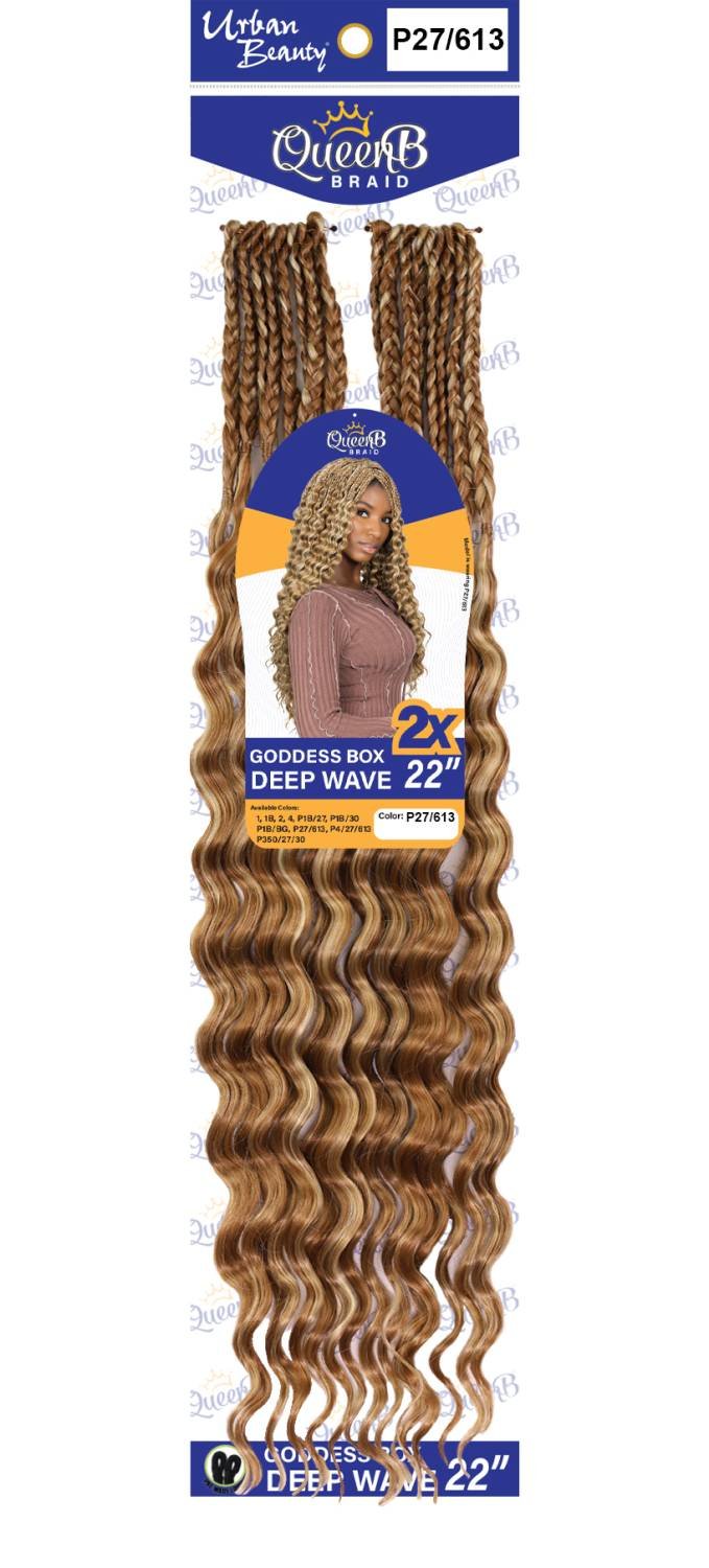 SYNTHETIC GODDESS BOX BRAID DEEP WAVE 22-P27/613
