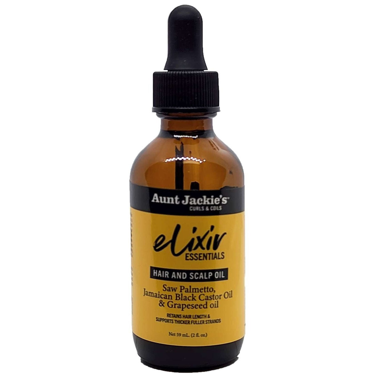 Aunt Jackies Elixir Hair And Scalp Oil Saw Palmetto Jamaican Black Castor Oil Grapeseed Oil