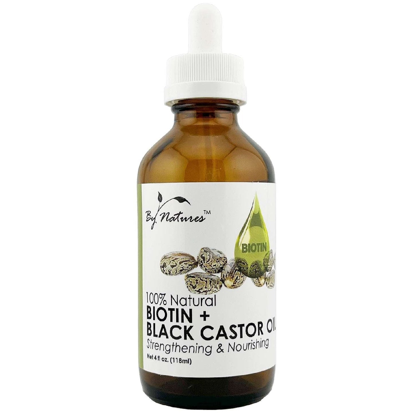 By Natures 100% Natural Biotin  Black Castor Oil 4.0 Fl Oz