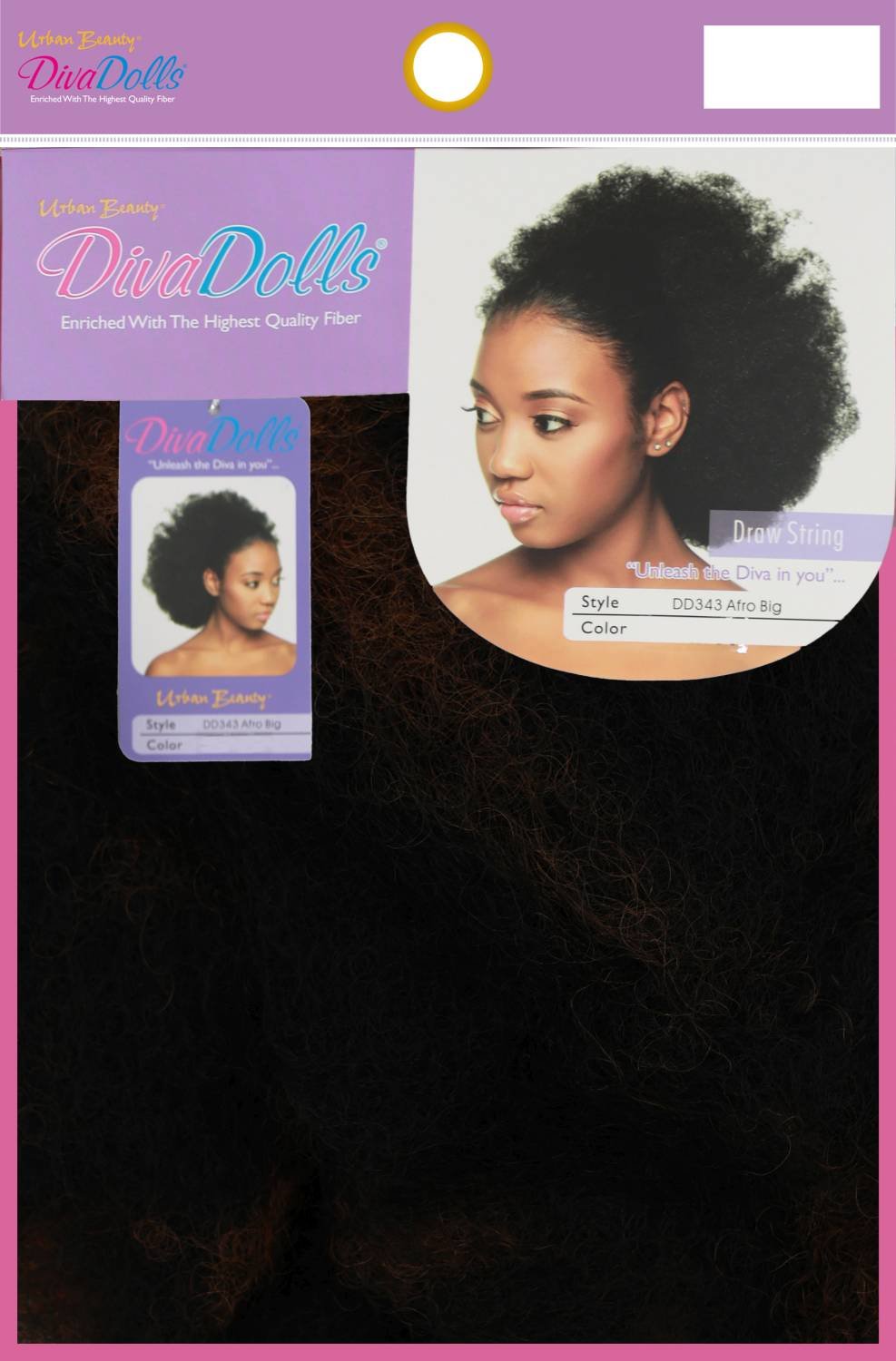 SYNTHETIC DRAW STRING DIVA DOLLS DD343 AFRO BIG COLOR #1