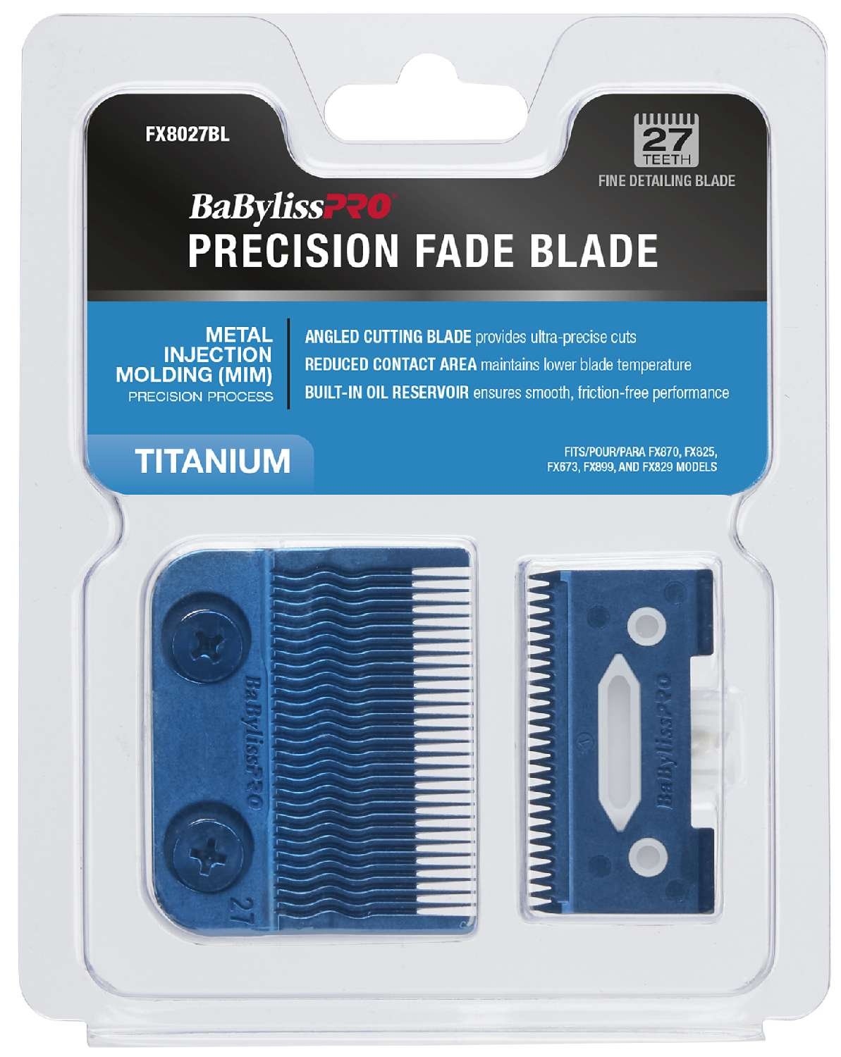 Babylisspro Precision Fade Blue Titanium Fine Detailing Clipper Blade With 27teeth