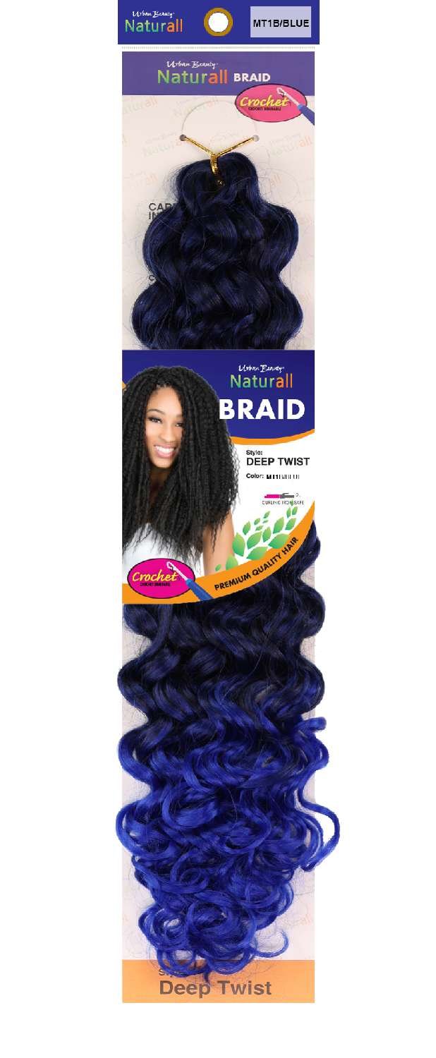 SYNTHETIC NATURALL CROCHET BRAID  DEEP TWIST COLOR-MT1B/BLUE