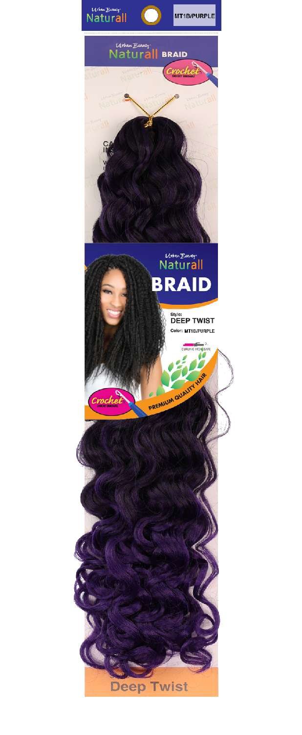 SYNTHETIC NATURALL CROCHET BRAID  DEEP TWIST COLOR-MT1B/PURPLE