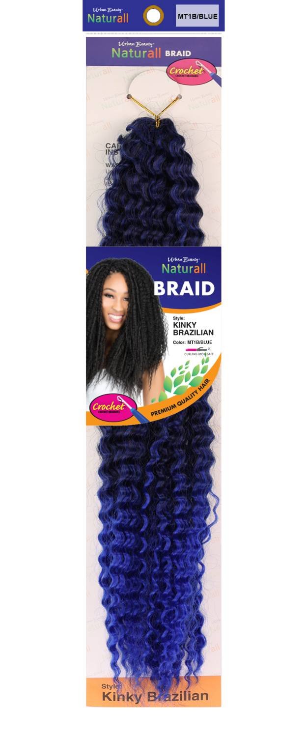 SYNTHETIC NATURALL CROCHET BRAID  KINKY BRAZIL COLOR-MT1B/BLUE