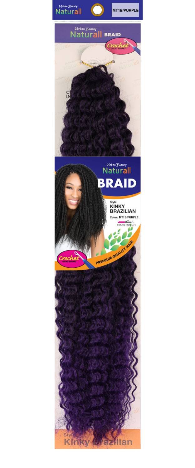 SYNTHETIC NATURALL CROCHET BRAID  KINKY BRAZIL COLOR-MT1B/PURP