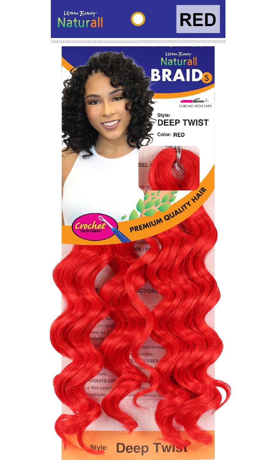 SYNTHETIC NATURALL SHORT CRECHET BRAID DEEP TWIST-#RED