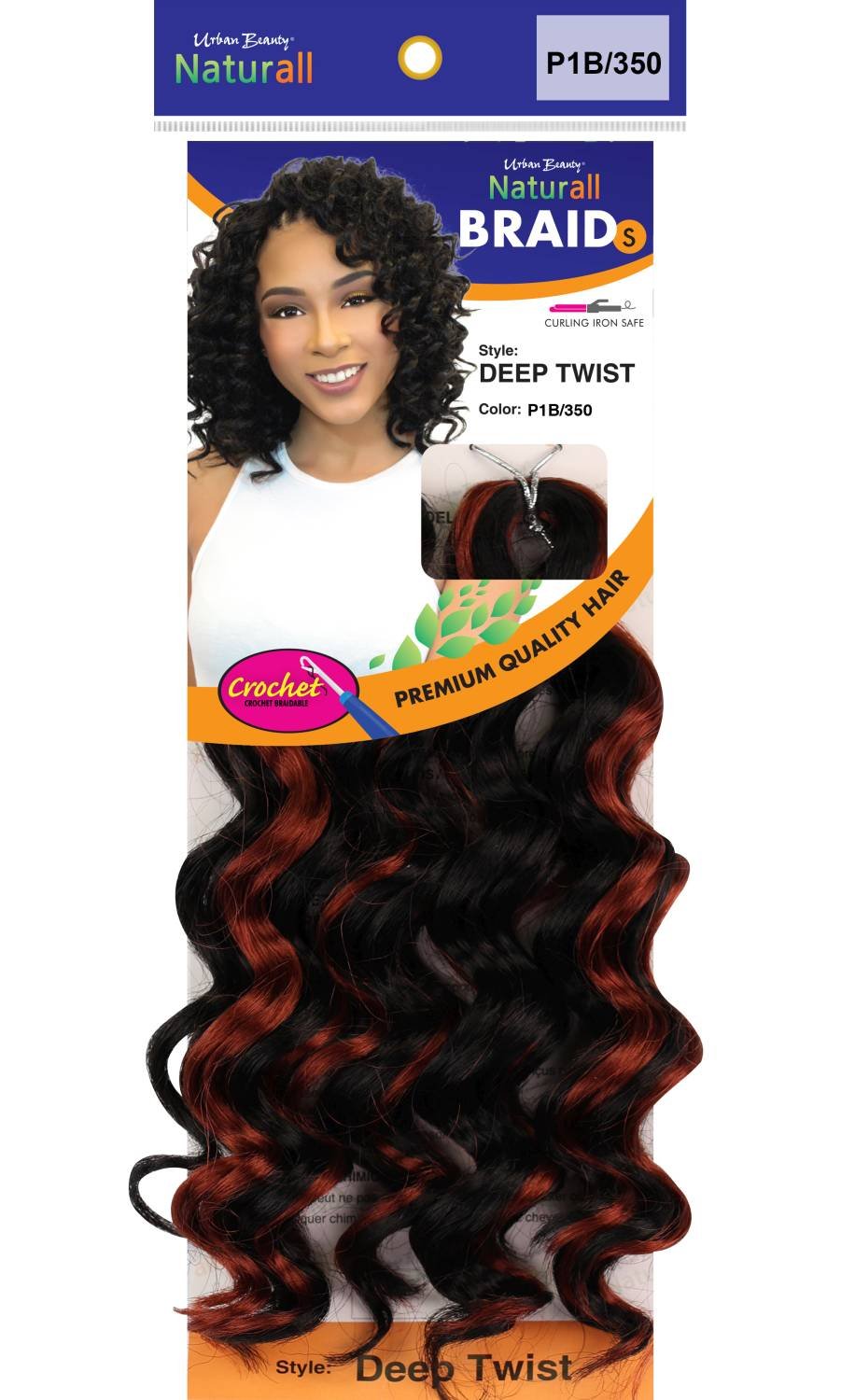 SYNTHETIC NATURALL SHORT CRECHET BRAID DEEP TWIST-P1B/BURGUNDY