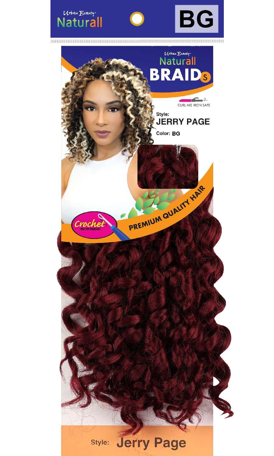 SYNTHETIC NATURALL SHORT CRECHET BRAID JERRY PAGE-#BURGUNDY