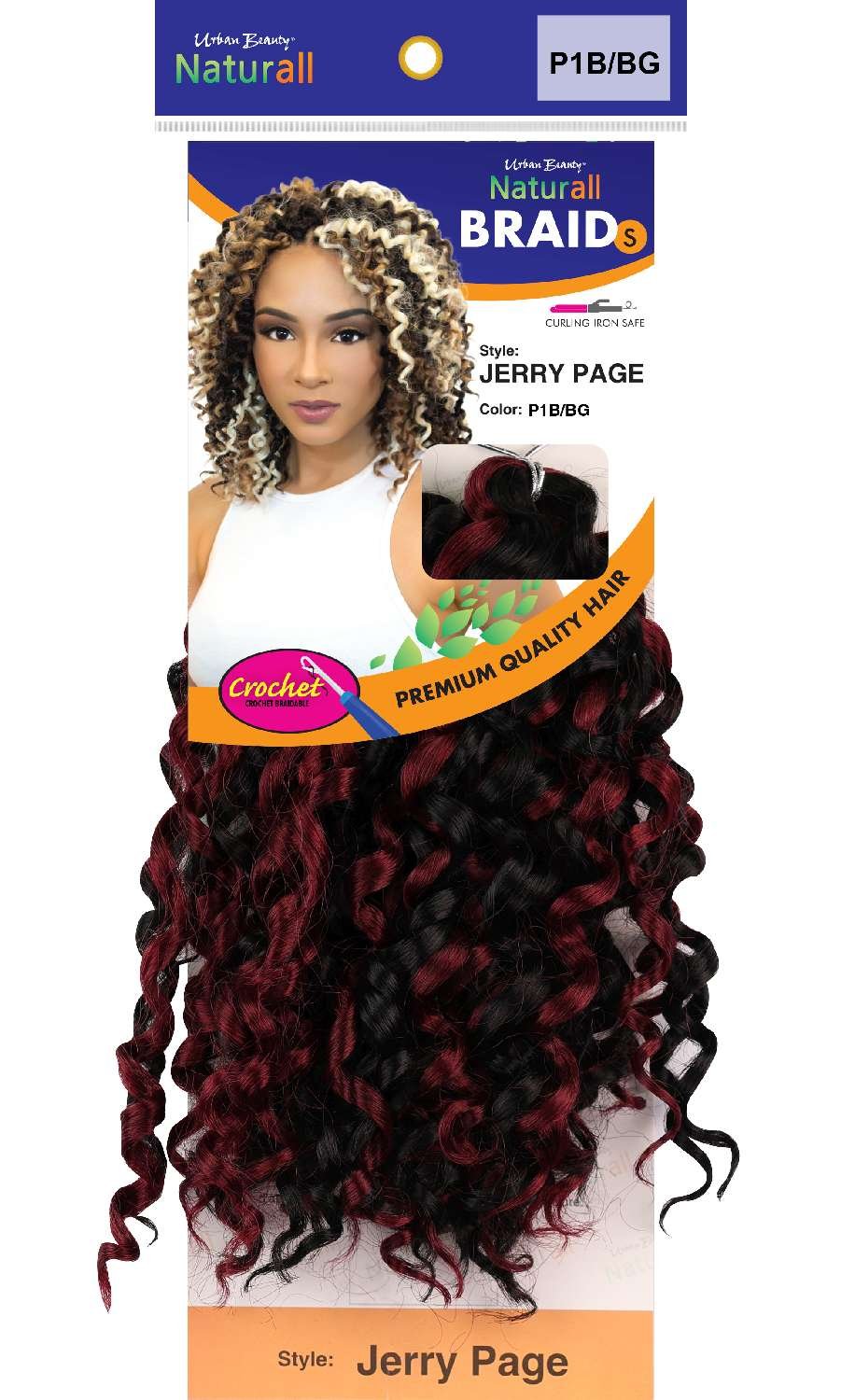 SYNTHETIC NATURALL SHORT CRECHET BRAID JERRY PAGE-P1B/BURGUNDY